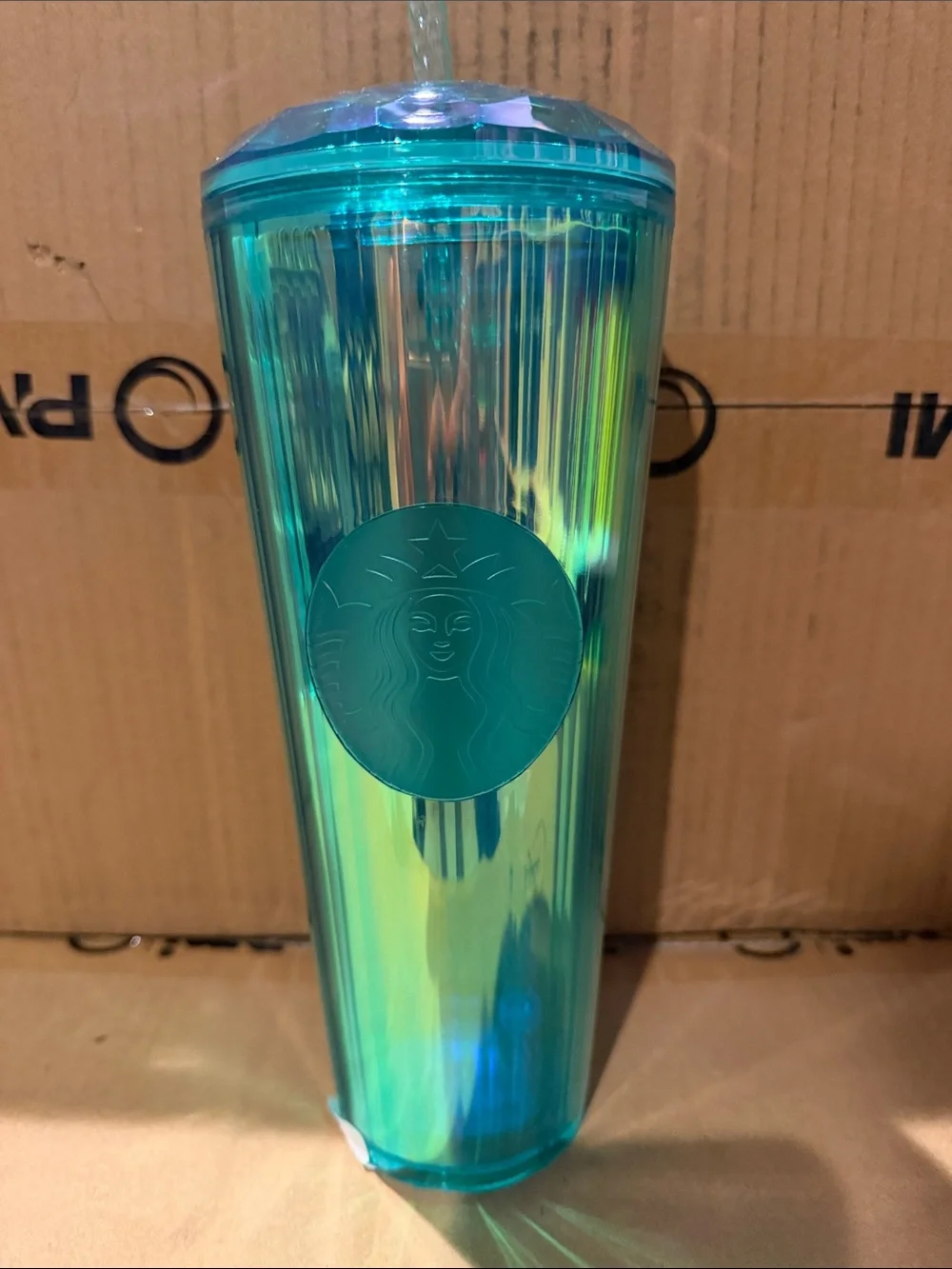 Starbucks Iridescent Teal Reusable Tumbler with Straw